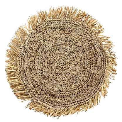 Waisai Raffia Placemat - Ronde Boho Elegantie voor Nederlandse Tafels