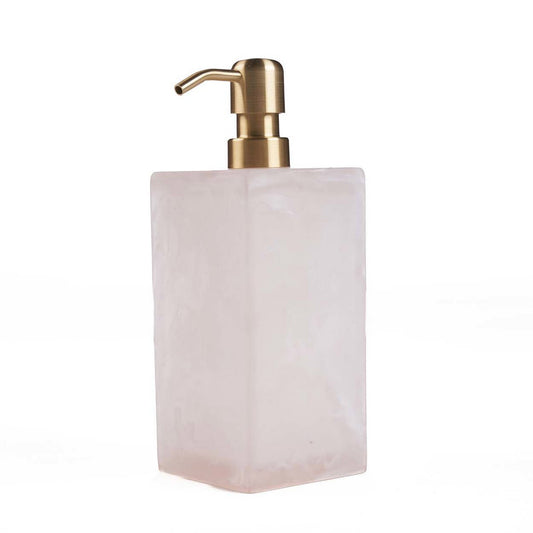 Resin Zeepdispenser Roze Wit - Moderne Badkamer Elegantie