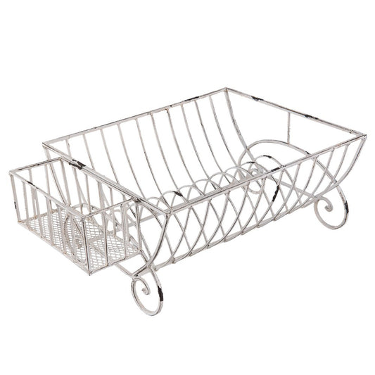 Groot Afdruiprek Wit - Ruim Metalen Droogrek 42x29x17cm