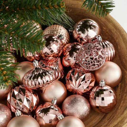 Luxe Kerstballenset Roze - 60 Onbreekbare Kerstballen