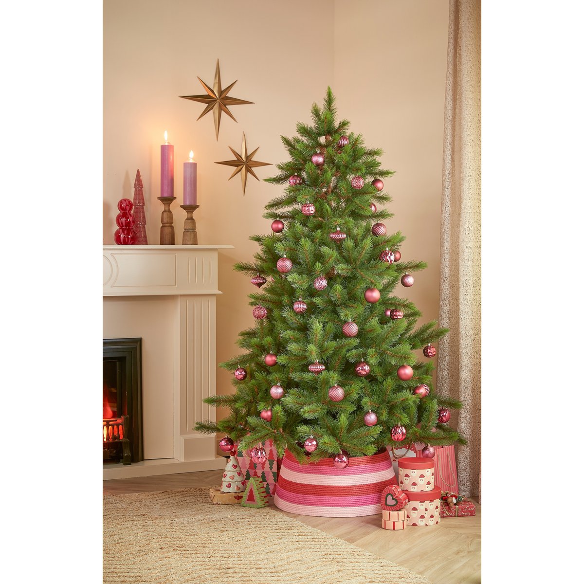 Luxe Kerstballenset Fuchsia - 60 Onbreekbare Kerstballen