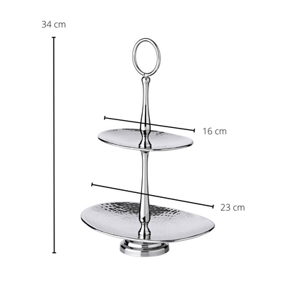 Gulf Luxe Serveerplateau - Gehamerd RVS met 2 Niveaus