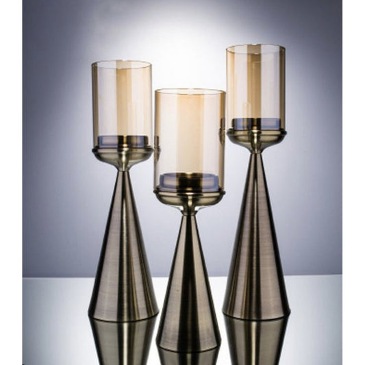 Glazen Kandelaar Goud S - Luxe Kaarsenhouder 39cm