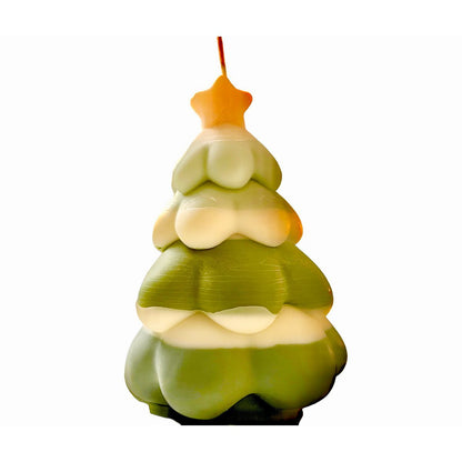 Gelaagde Kerstboom Geurkaars - Sfeervolle Kerstdecoratie