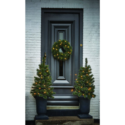 Glendon Complete Entree Set - 2 Kerstbomen + Krans LED