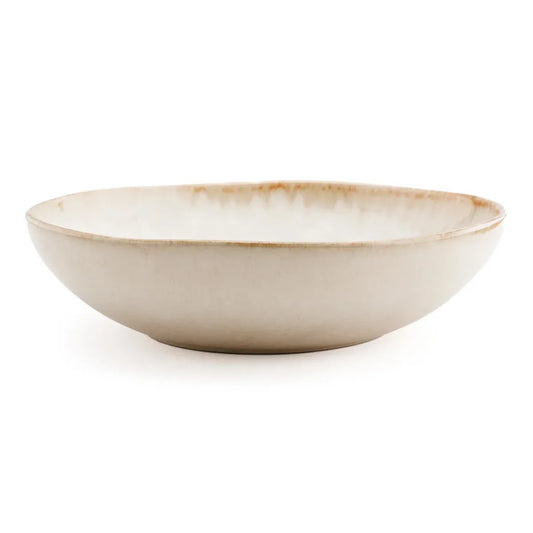 Stijlvolle Cascais Pastaborden | Set van 4 Stuks Wit-Goud Keramiek