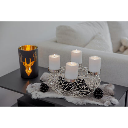 EDZARD Adventskrans Milano - Roestvrij Staal Vernikkeld Ø28 cm