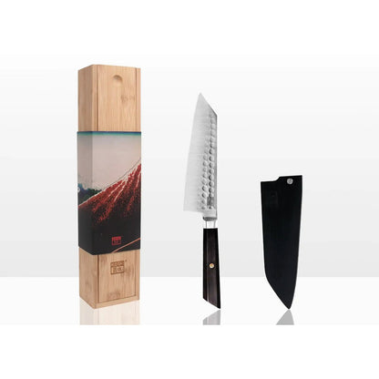Bunka Santoku Mes - Japanse Precisie met Bamboe Elegantie