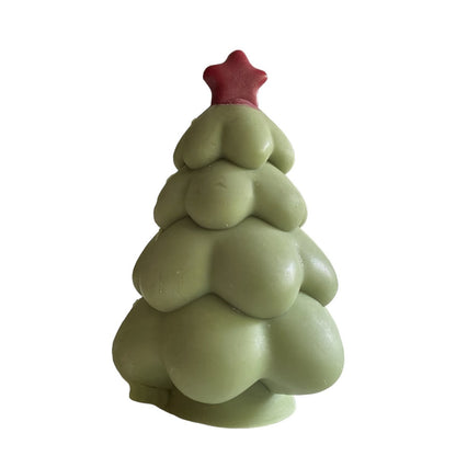 Gelaagde Kerstboom Geurkaars - Sfeervolle Kerstdecoratie