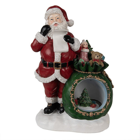 Muzikale Kerstman met Sneeuwbol en LED - 36 cm