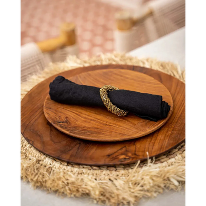 Kralenservetringen Goud Set - Luxe Tafel Elegantie 4 Stuks