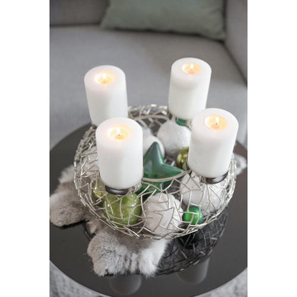 EDZARD Adventskrans Milano - Roestvrij Staal Vernikkeld Ø28 cm