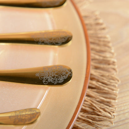 Gouden Arabesk Bestekset 24-delig - Oosterse Luxe met Briljante Afwerking