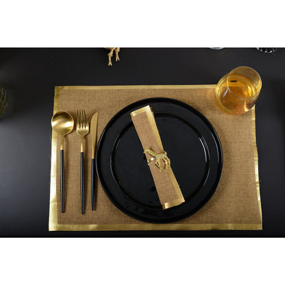 Goud & Zwart Bestekset 24-delig - Dramatische Elegantie voor Moderne Tafels