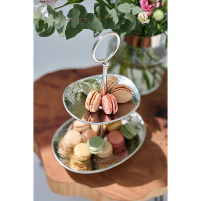 Gulf Luxe Serveerplateau - Gehamerd RVS met 2 Niveaus