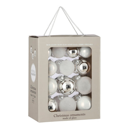 Kerstballen Set Wit - 26 Stuks Glas Ø7cm Elegant & Tijdloos
