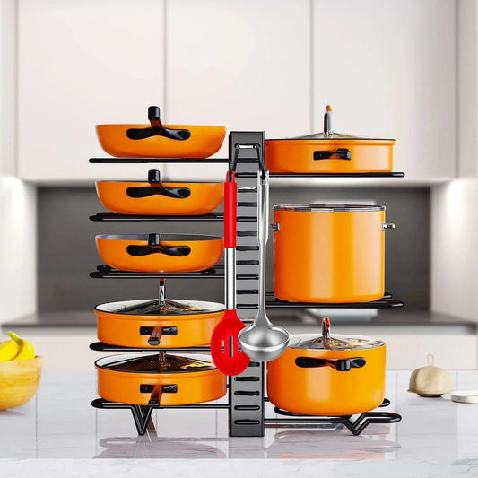 Pannenrek Organizer 8-laags - Keuken Opbergrek voor Pannen & Deksels