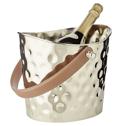 Gilbert Gehamerde Wijnkoeler - Artisanale Luxe met Leren Handvat