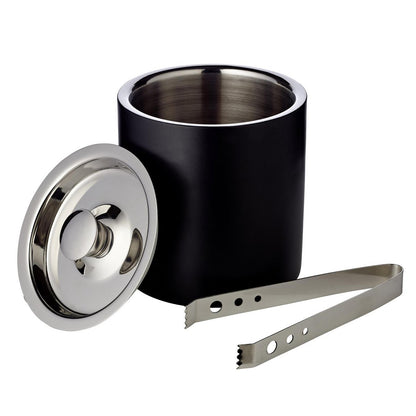 Pearl Luxe IJsemmer - Elegante Zwarte IJskoeler met Deksel