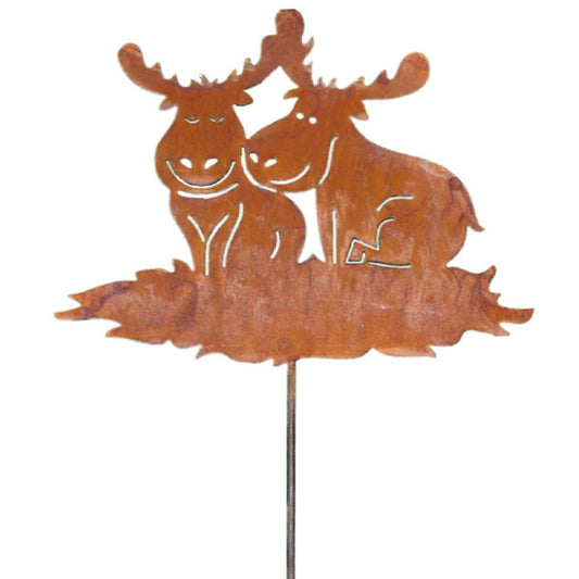 Decoratieve Eland Tuinpaal - Metaal Patina Afwerking