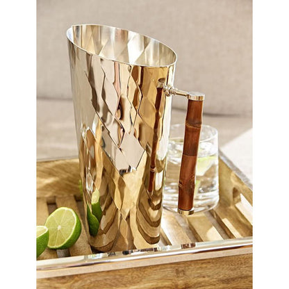 Jana Eco Luxe Waterkan - Bamboe Handvat met Vernikkeld RVS