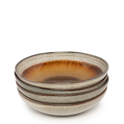 Kleurrijke Comporta Pastaborden Large | Set van 4 Stuks Steengoed