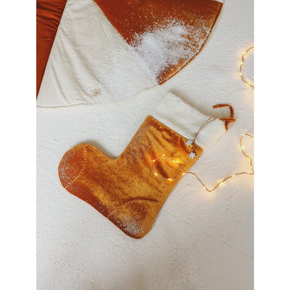 Kerst Familiekous Gold Candy - Velours met Bont - 38 cm