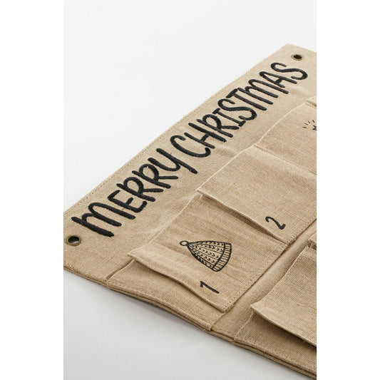 Jute Adventskalender Hangend - 24 Vakjes - 85x50 cm