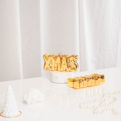 XMAS Kersthanger Goud - Glazen Ornament 7,5cm Elegant