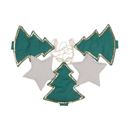 Katoenen Kerstslinger Groene Kerstbomen - Linnen Garland