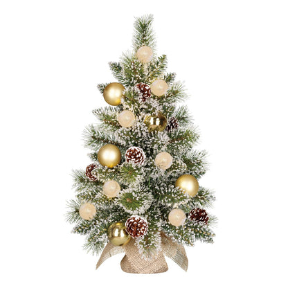 Kaprun Kunstkerstboom Mini - LED Timer 60cm Goud Decoraties
