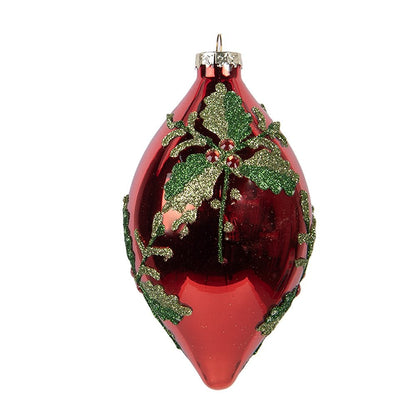 Kerstbal Ovaal Glas - Ø8x15cm Elegante Vorm Luxe Afwerking