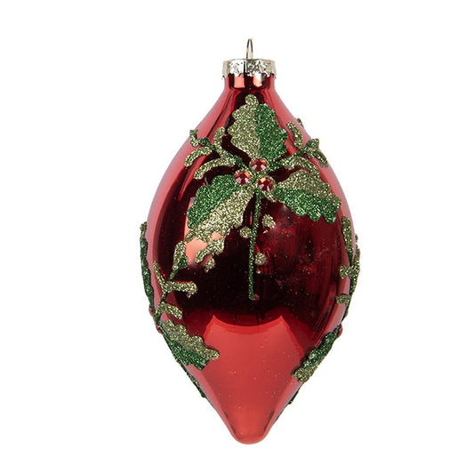 Kerstbal Ovaal Glas - Ø8x15cm Elegante Vorm Luxe Afwerking