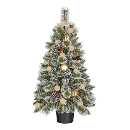 Kaprun Kunstkerstboom Goud - LED Timer 90cm Compleet Versierd