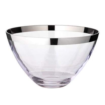 Holly Kristal Decoratieschaal - Handgeblazen met Platina Rand 30cm