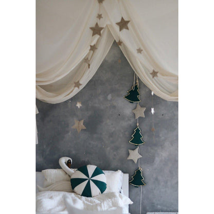 Katoenen Kerstslinger Groene Kerstbomen - Linnen Garland