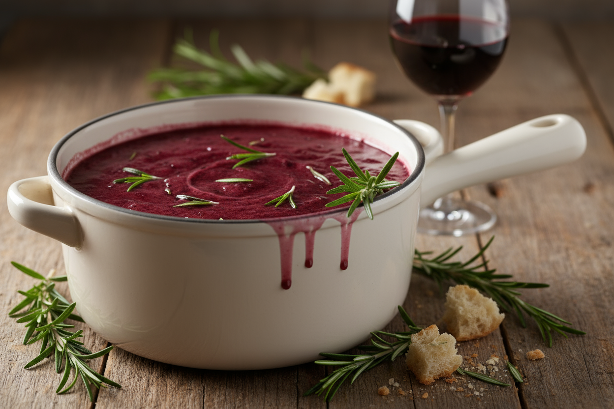 Kaasfondue met Rode Wijn & Rozemarijn