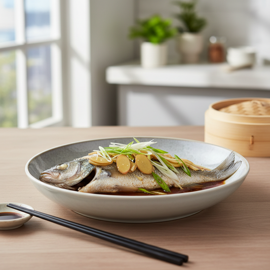 Chinese Gember-Soja Vis met lente-ui