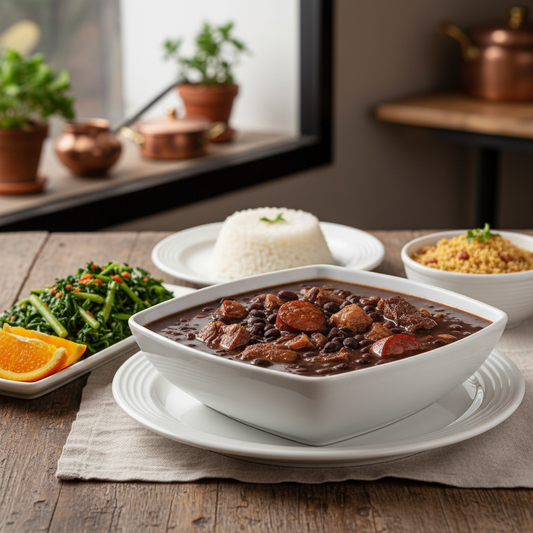 Braziliaanse feijoada - authentiek hoofdgerecht met bonen en vlees