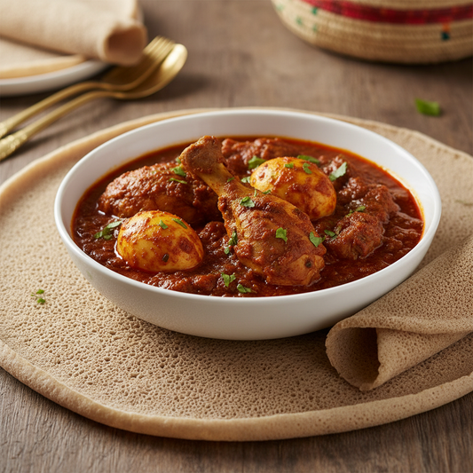 Ethiopische doro wat - pittige kipstoofpot met berbere