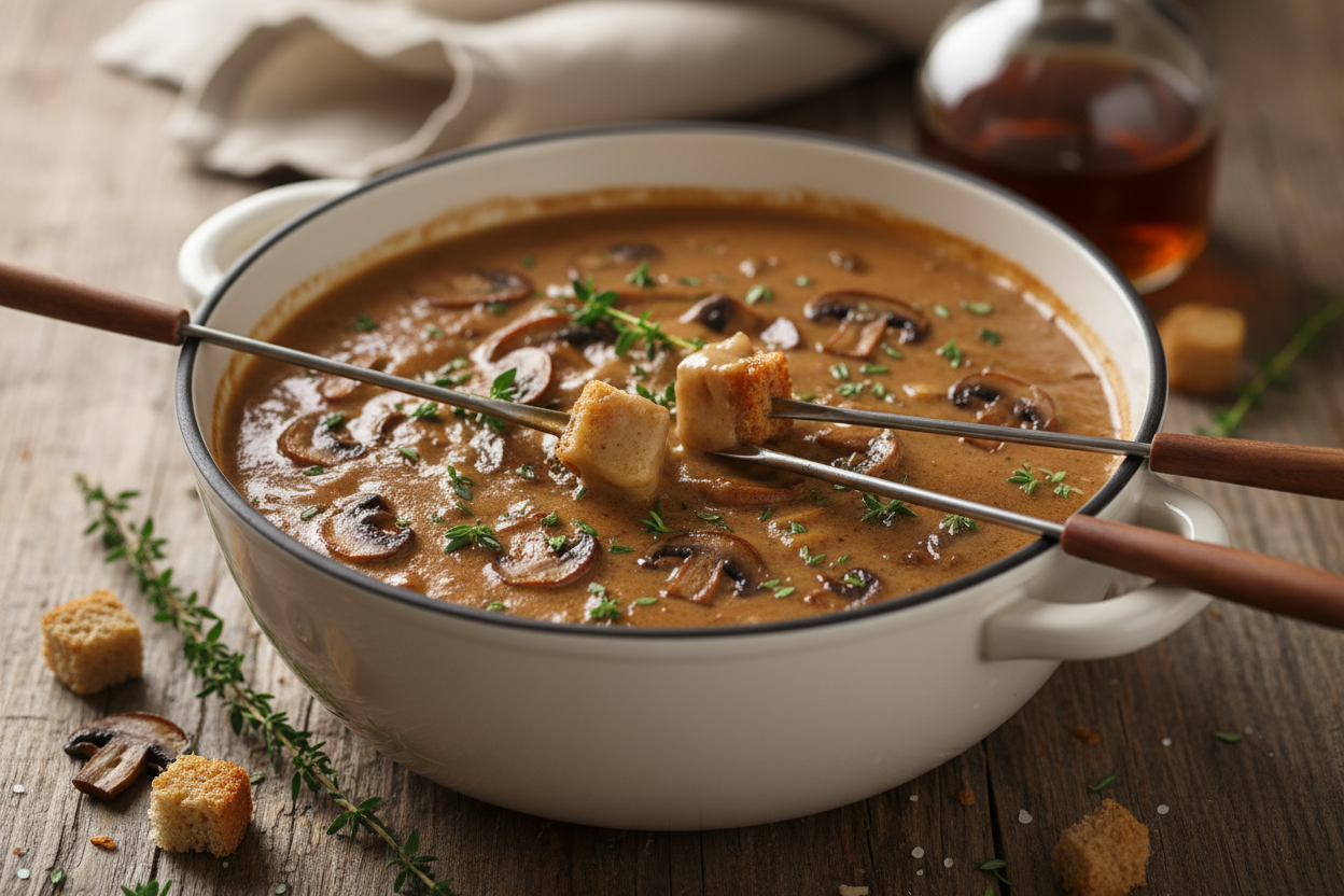Kaasfondue met Champignons & Madeira