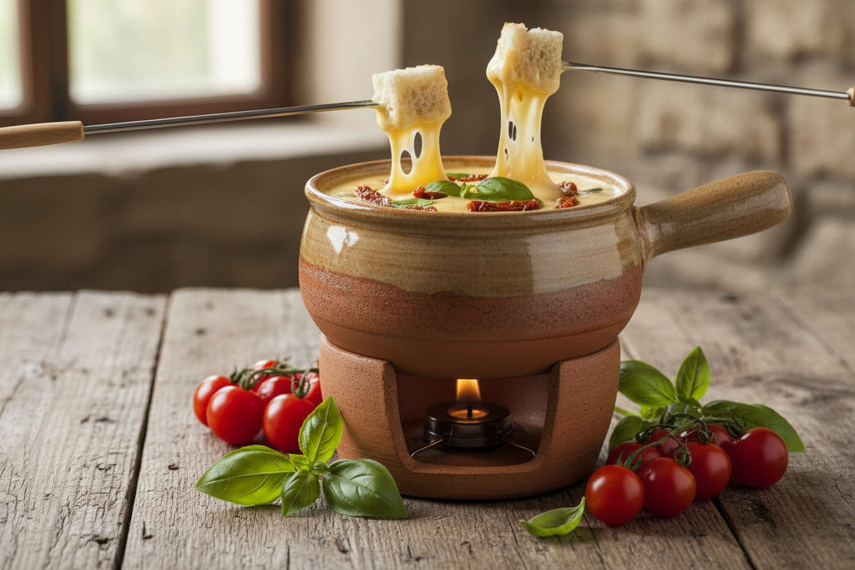 Kaasfondue met Tomaat & Basilicum