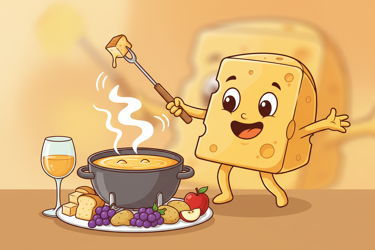 Kaasfondue Experience cartoon karakter