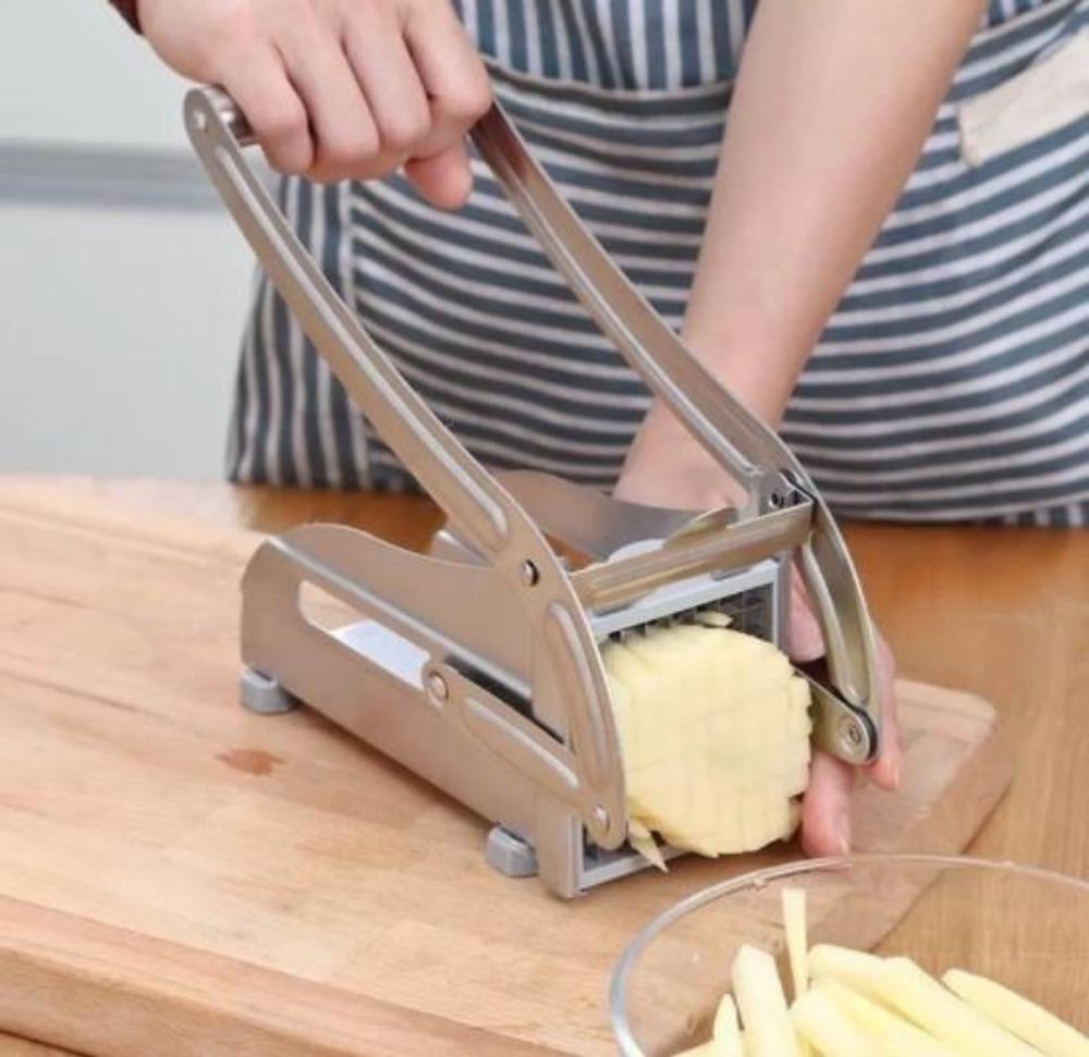 RVS Friet- en Aardappelsnijder - Met 2 Verschillende Messen