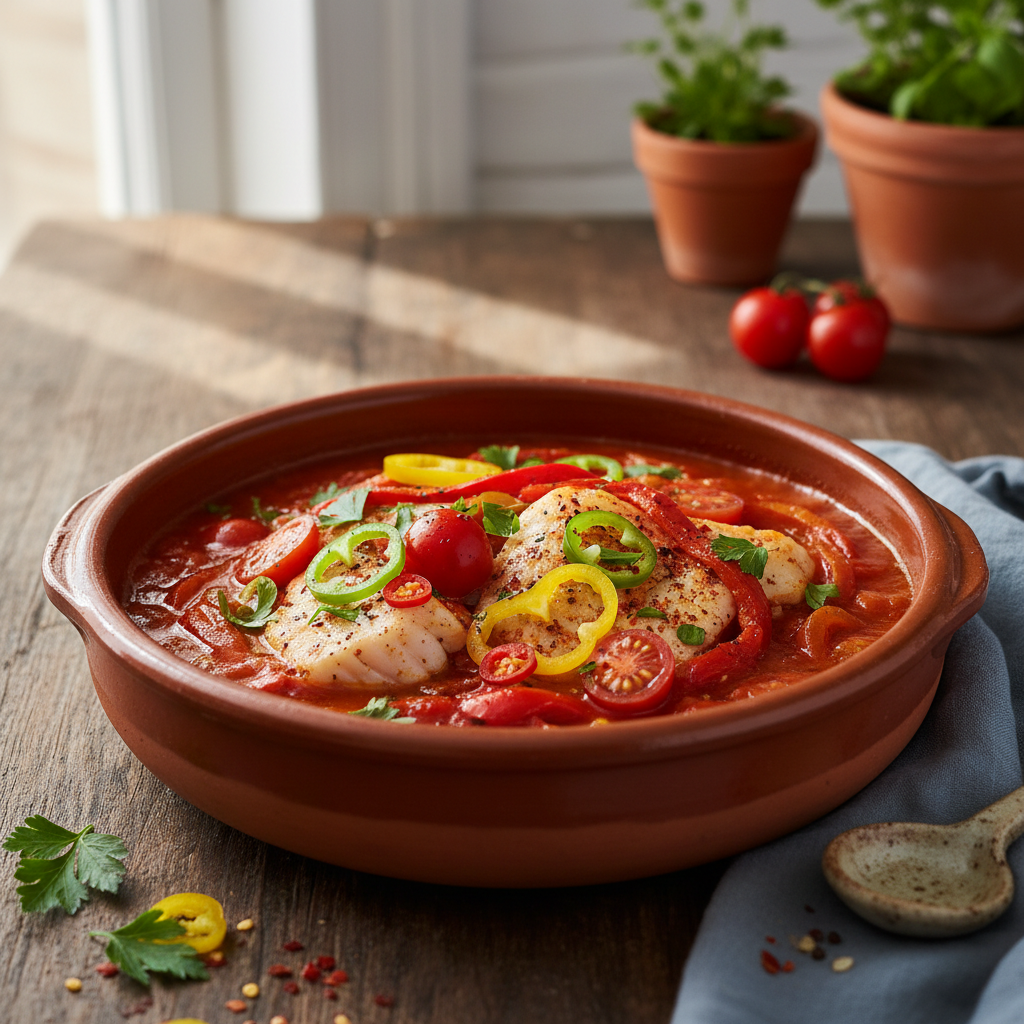 Spaanse Bacalao met Tomaat & Paprika