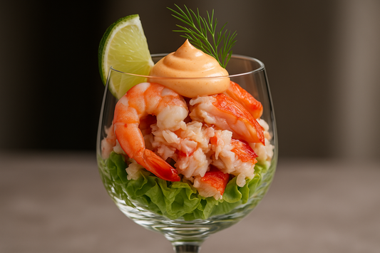 Zeevruchtencocktail | garnalen | krab | kreeftenstaartjes | Cognacmayonaise
